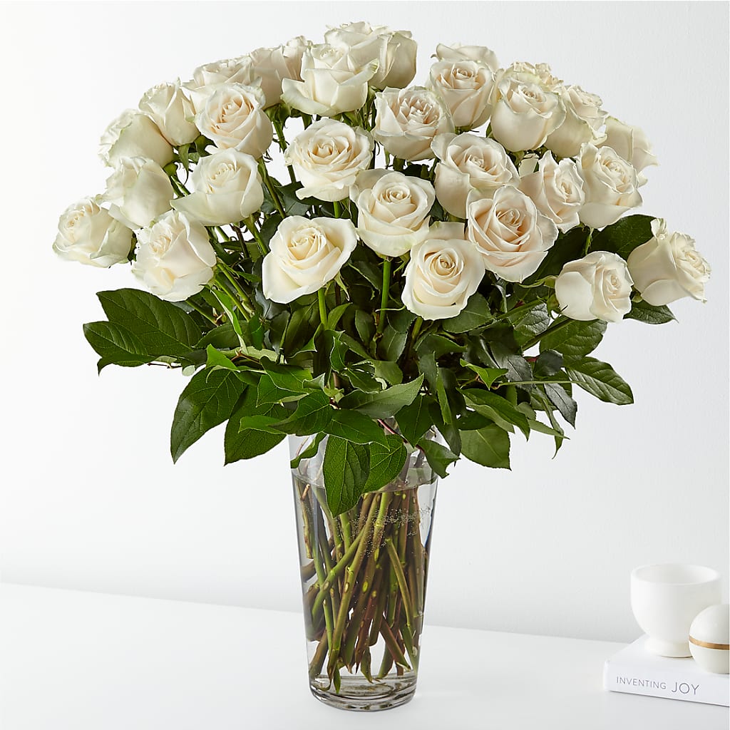 Long Stem White Rose Bouquet – Citiflowers, Silver Spring MD
