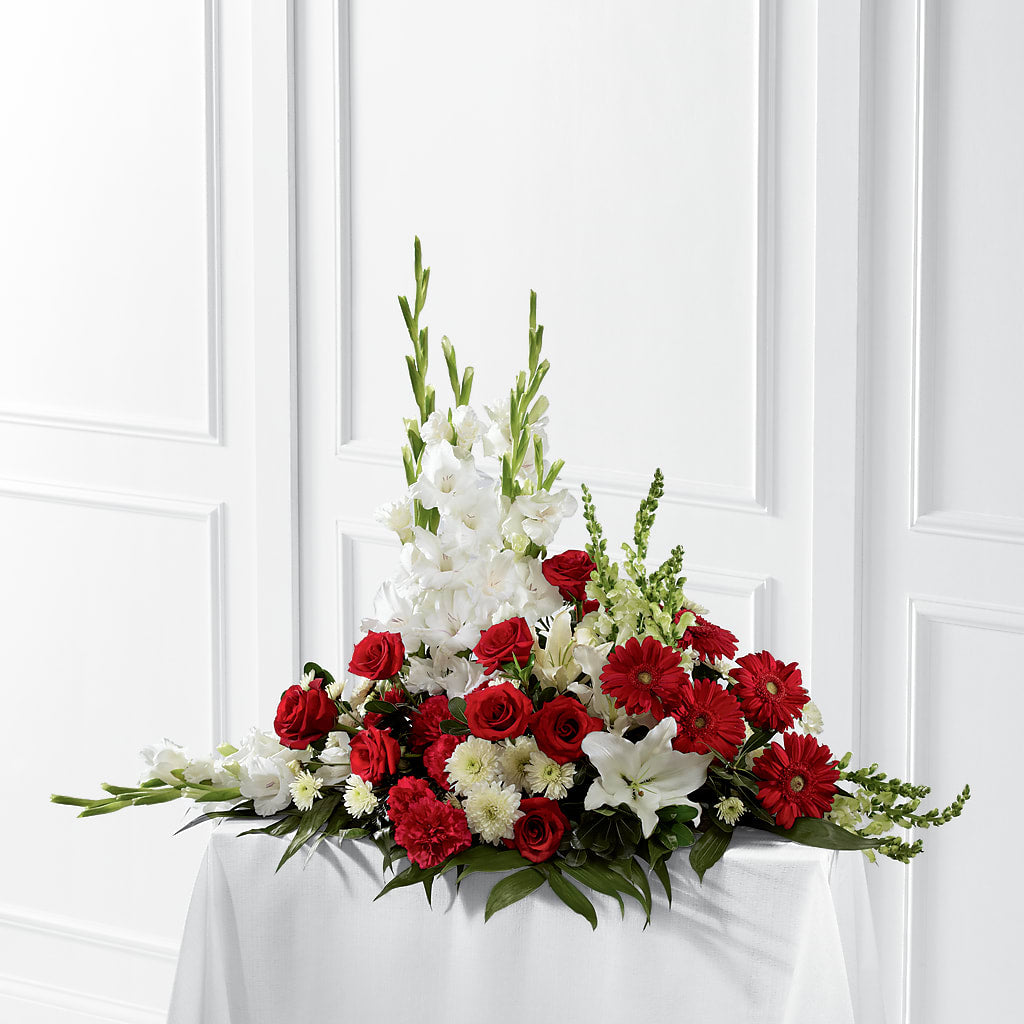 Crimson & White Arrangement – Citiflowers, Silver Spring MD