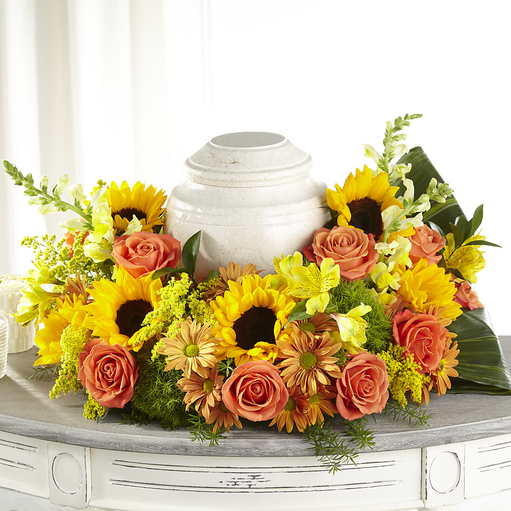 Faithful Sunflower Cremation Adornment – Citiflowers, Silver Spring MD