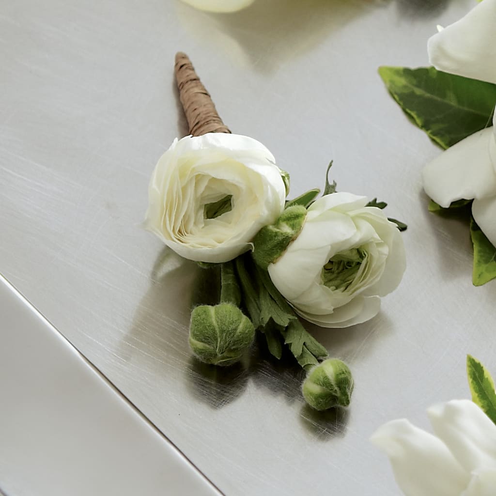 White Ranunculus Boutonniere – Citiflowers, Silver Spring MD
